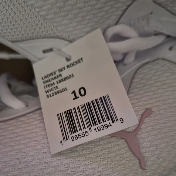 PUMA Women's White and Pink Sneakers - Picture 6 of 8